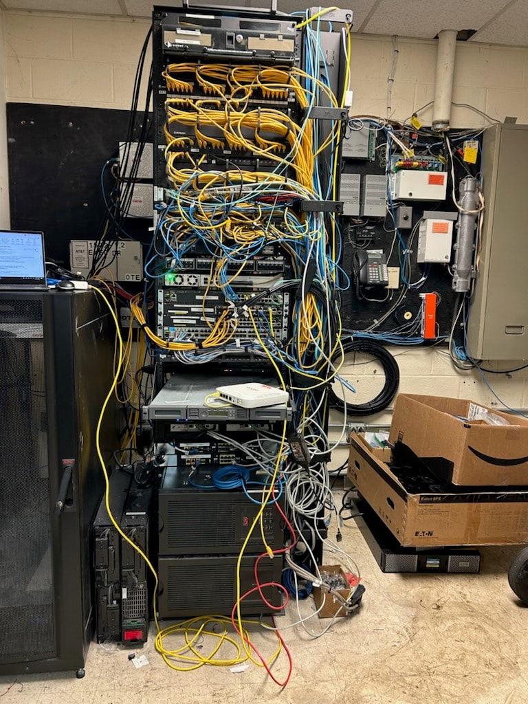 Before cable cleanup — Industrial Manufacturing Plant